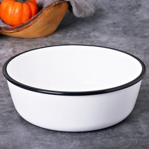 법랑 멜라민그릇 빈티지 원형볼 M2348 캠핑 샐러드 파티 깊은 딥 플레이트, 1개
