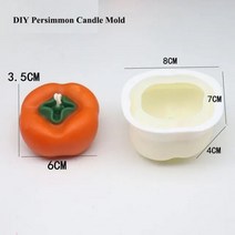 블루 베리 라즈베리 양초 금형 3D 시뮬레이션 과일 실리콘 DIY 초콜릿 베이킹 케이크 수제 공예 용품, Persimmon, 1개