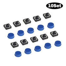 택타일 촉각 푸시 버튼 스위치 순간 121273MM 마이크로 5 색 택트 캡 DIY 키트용, 없음, Blue 10 Set
