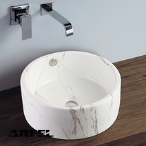 아르펠 탑볼 원형 대리석무늬세라믹도기세면대H-217-B, 오버폽업, 직관트랩