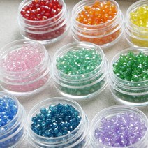 [3g] 샤론델 악세사리 부자재 _ TRAB 론델컷 비즈 2mm 9종 (레드 오렌지 옐로우 핑크 페리도트 그린 아쿠아 오션 퍼플) / 크리스탈 비즈 diy 재료