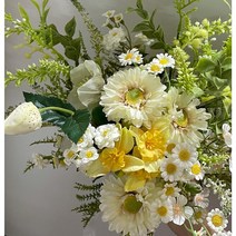 조화 꽃다발 들꽃부케 마트리카리아 웨딩촬영용 노란 부케, 추가없음