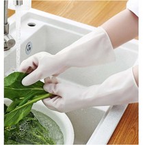 인터스토어 라텍스 주방장갑 설거지장갑 미니 대형 PVC장갑 얇은 주방용 김장 김장용 식품용 예쁜 고무장갑 쉐프장갑 추천, 1개, PVC장갑 블랙 M