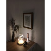 LED 일체형 유리돔 와이어 전구 미니전구 유리병 글라스돔 부케말리기 크리스마스 무드등, M size (11x21cm)