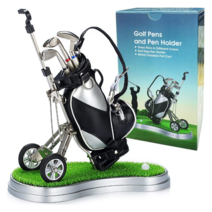 Jishi 접이식 카트 캐디백 골프 펜 홀더 기프트 이글선물 홀인원선물, 블랙 접이식 카트