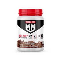 단백질 프로틴 Muscle Milk 100% Whey With Probiotics Protein Powder Chocolate 1.85 Pound 23 Servings 27