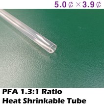 PFA Heat Shrink Tube 불소수지 테프론 열수축튜브 내열 전기절연 5.0파이-3.9파이 1M, 1개