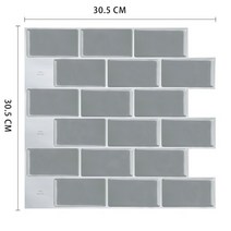 폴리싱타일 Self Adhesive Kitchen Waterproof Vinyl Mosaic Peel and Stick backsplash Wall Sticker Tiles, [02] 10pieces, [11] MSOBW55