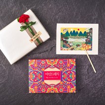 마인드래치 민화 도안 모란도 십장생도 호작도 스크래치 페이퍼 치매예방 어르신 노인 할머니 시니어 색칠공부 미술치료 비대면키트, 민화8종세트 선물포장