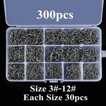 100-400pcs / Box 3 #-12 # 잉어 낚시 후크 플라이 낚시 고 탄소강 원형 낚시 지그 가시 Pesca 낚시 후크 세트 잉어 낚시 바늘, C-300pcs