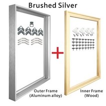 스페셜라이즈드 알레 스프린트 워터 이펙트 프레임 8색 대형 DIY 골드 메이트 그림 프레임 40x60 60x80, 03 Brushed Silver_12 55x85cm, 1개