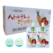 자연농장 착즙주스 사과당근즙 100ml x 60포 어린이간식 국내산