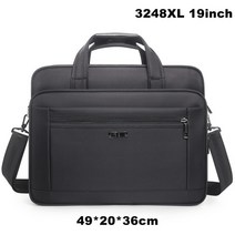 OYIXINGER 슈퍼 대용량 남성 서류 가방 방수 옥스포드 숄더 백 15 17 19 인치 Macbook Air Pro 비즈니스, 03 Black-3248XL-19inch