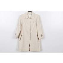 (SANDRO)산드로 린넨 가죽배색 카라 코트(EUR 36)