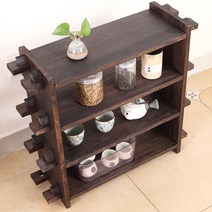 원목 그릇장 찻장 다용도 수납 일본식 차 랙 오동나무, 62x20x52CM 3층 재소성20x20 3층