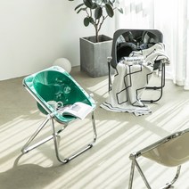 비비드 접이식 의자 편집샵 다이닝 모듈 체어, 투명 스모크 그레이