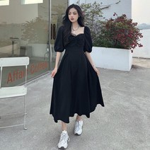 베트남원피스 발리 원피스 동남아 하와이 동남아여행룩 휴양지커플룩 해외 여행룩 여름옷 여성용 맥시 드레스 여름 퍼프 슬리브 클래식 프랑스 롱 이브닝 블랙 트렌드 빈티지 댄스 파티 가