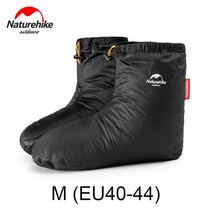 Naturehike-다운 충전 슬리퍼 부츠 남녀 공용 따뜻하고 양말 겨울 캠핑 침낭 액세서리, 블랙 M 사이즈, 협동사