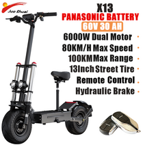 13inch 거리 전기 스쿠터 성인 60v 6000w 듀얼 모터 전자 스쿠터 40ah, 6000v30아파나소닉