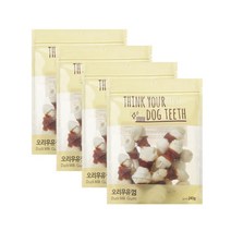 더주스 Think your dog teeth 딩고 소가죽 강아지 껌 소 15p 오리우유껌 x 4개입
