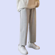남학생 가을 겨울 일자 바지 두꺼운 기모 팬츠 20대 남성 와이드 밴딩 체육복 하의 헬스장 헬스 러닝 복장