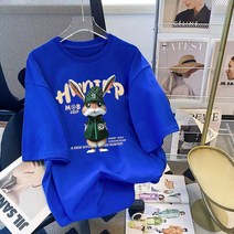 기쁨JOY 남자 여자 남녀공용 커플 신혼 부부 토끼 캐주얼 면 상의 반팔티