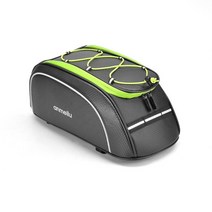 미니전기자전거 자동차 가방을 대신하여 방수 방수 방수 전기 오토바이 백 자전거 테일 백 후면 선반 가방 라이딩 장비, 8L, 7010 블랙 -그린 하드 쉘 PU 팩 (선반 제외)