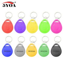 엑세스제어카드 EM4100 TK4100 읽기 전용 100 khz ID Keyfob RFID 태그 액세스 제어 카드 포타 스티커 키 F, 01 혼합 색상
