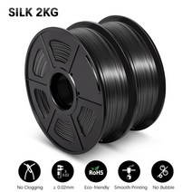 3d 프린터 출력 레진 3D프린터 3d 프린터 용 2 롤 pla petg 실크 tpu 필라멘트 pla 플러스 소모품 연인을 무독성 선물 3d 펜용 1 75mm, 실크-bk-2kg