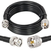 MOOKEERF BNC 수 to PL259 UHF 동축 케이블 50옴 RG8X 안테나 VHF 라디오 더미 로드 분석기 SWR 미터용 초저손실 점퍼 (4.6m(15피트), 15 FT_Black