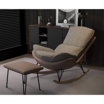 윙체어 편한 1인용쇼파 일인쇼파 원룸 쇼파 안락의자, 브라운and쿠앤크 + 소형의자