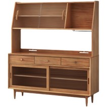 주방용수납장 나무 진열 찬장 그릇 정리 선반 아파트 실내 주방 인테리어 다용도 장식 가구, 150_167_42월넛