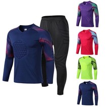 축구유니폼긴팔 단체유니폼 풋살유니폼 남자 성인 축구 골키퍼 유니폼 보호 스폰지 긴 소매 훈련 축구 골키퍼 축구 저지 탑과 바지