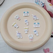 [요고살래]데코덴 귀욤 귀쫑긋 리본 시나모롤 5종 실내화 신발장식 폰케이스 부자재 레진아트 탑구 만들기 파츠 DIY 재료, A