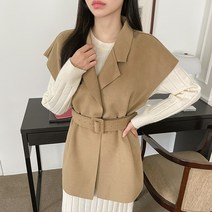 [파인스토리]캐시미어 카라 벨트 세트 조끼 베스트