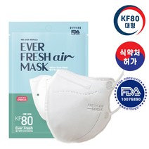 에버프레쉬 에어 황사 새부리형 마스크 대형 KF80 화이트, 20PIECE, 1PCS