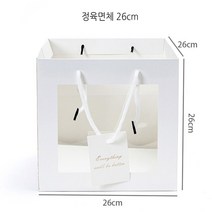 전면 투명 쇼윈도 쇼핑백 고급스런 선물포장 10장, 정육면체