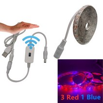 식물등 스탠드 식물을위한 usb phytolamps 5v led 성장 빛 스트립 2835 칩 1m 2m 3m 수경 온실 모종 성장을위한 led phyto 테이프, 빨간색 3개 파란색 1개, 방수