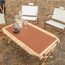 감성 캠핑 테이블매트 인조가죽 데스크매트 방수, 브라운