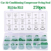 자동차 자동차 보라색 에어컨 o 링 세트 씰 키트 r134a r12 hnbr 고무 구색 수리 도구 ac 시스템, 녹색 270개