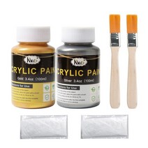 골드 금색 금분 페인트 커스텀 금분칠 불상용 아크릴 물감 방수 칼라 용량 다양 메탈릭, 메탈릭-8 색상