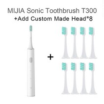 가저용 냉장고 XIAOMI-미지아 T300 무선 전동 칫솔 스마트 소닉 브러시 울트라 미백 치아 진동기 구강 위생 클리너, 05 Custom Made Heads x8