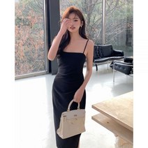 가격인상 72 데일리룩 봄여름 프렌치 나시 원피스 트임 주름 고급 롱 스커트녀 탄력 유니크
