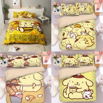 산리오 폼폼푸린 침대 침구 커버세트 이불 베개 커버 어린이 키즈 싱글 더블