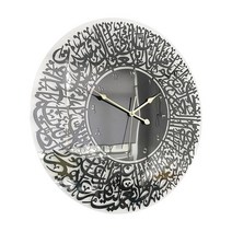 아크릴 벽시계 벽시계 서예 침묵 시계 거실 침실 학교 Eid, 검은 색