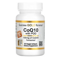 CGN 캘리포니아 골드 뉴트리션 코큐텐 코엔자임Q10 PQQ 60 Veggie Softgel CoQ10, 60정, 1개
