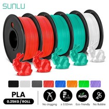 3D 프린터 소모품 필라멘트 SUNLU-5 롤 PLA 필라멘트 1.75MM 3D 펜 0.25KG/롤 미니 스풀 FDM 프린터 소재, 02 2RD2GG1WT