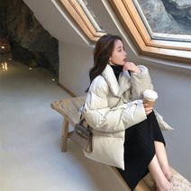 [예쁨시전] 여성용 두꺼운코트 루즈핏 패딩 점퍼
