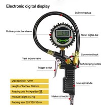 압력 게이지 에어 유압 수압 측정기 디지털 자동차 타이어 총 유형 인플레이션 모니터링 수축 공기 압축기 오토바이 suv 공기 펌프 타이어 수리 도구, 미국 어댑터, 디지털 디스플레이