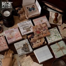 [로포LOPO]빈티지 다꾸 배경지 메모지 랩핑지 종이 페이퍼 100매 6종, 3.소설